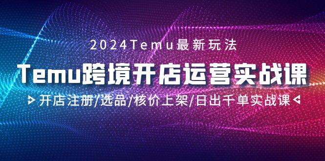 2024Temu跨境开店运营实战课，开店注册/选品/核价上架/日出千单实战课-资源宝库