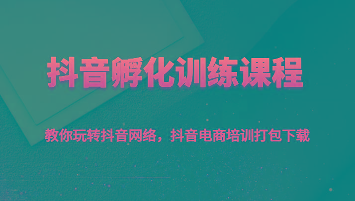 抖音孵化训练课程-教你玩转抖音网络，抖音电商培训打包下载-资源宝库