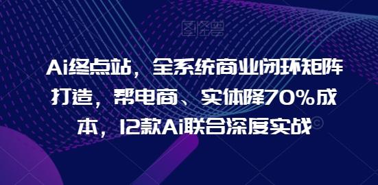 Ai终点站，全系统商业闭环矩阵打造，帮电商、实体降70%成本，12款Ai联合深度实战-资源宝库