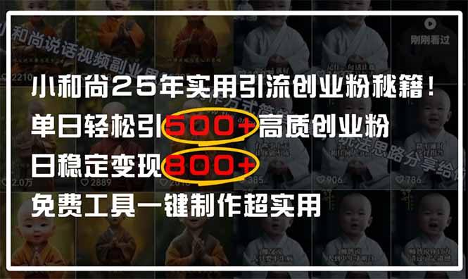 小和尚2025年实用引流秘籍!单日轻松引500+高质量创业粉,日变现800+,…-资源宝库