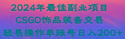 2024年最佳副业项目 CSGO饰品装备交易 轻易操作单账号日入200+-资源宝库