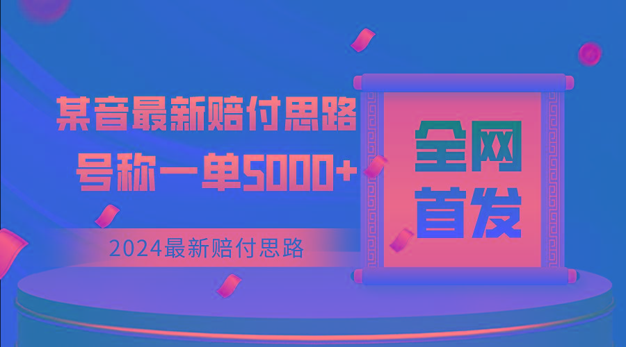 全网首发，2024最新某音赔付思路，号称一单收益5000+-资源宝库