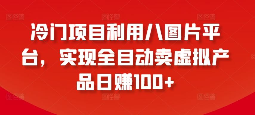 冷门项目利用八图片平台，实现全目动卖虚拟产品日赚100+【揭秘】-资源宝库