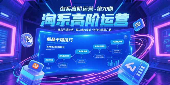 淘系高阶运营-第70期，标品干爆技巧，解决难点策略，大佬操盘方法-资源宝库