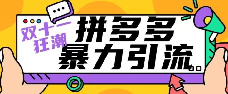 【首发】双十一拼多多暴力引流，日引300+微信-资源宝库