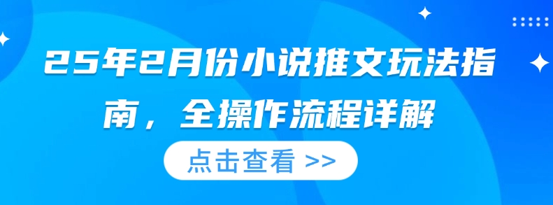 25年2月份小说推文玩法指南，全操作流程详解-资源宝库