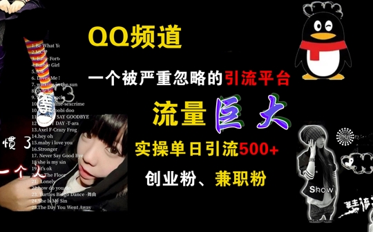 QQ频道，一个被严重忽略的引流平台，流量巨大 实操单日引流500+创业粉兼职粉【揭秘】-资源宝库