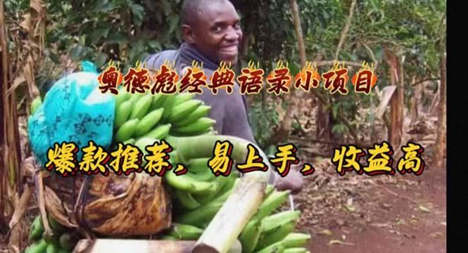 奥德彪经典语录小项目，爆款推荐，易上手，收益高-资源宝库