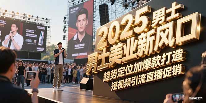 2025男士美业新风口,趋势定位加爆款打造,短视频引流直播促销-资源宝库