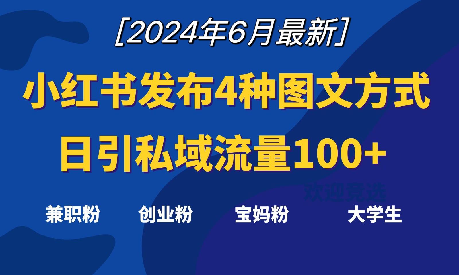 小红书发布这4种图文，就能日引私域流量100+-资源宝库