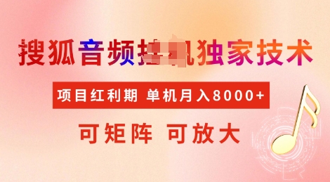 全网首发搜狐音频挂JI独家技术,项目红利期,可矩阵可放大,稳定月入8k【揭秘】-资源宝库