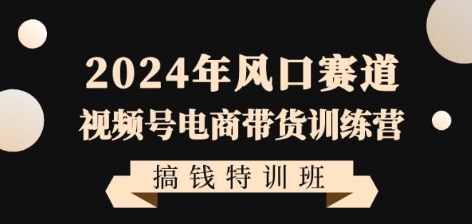 2024年风口赛道视频号电商带货训练营搞钱特训班，带领大家快速入局自媒体电商带货-资源宝库