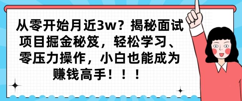 从零开始月近3w？揭秘面试项目掘金秘笈，轻松学习、零压力操作，小白也能成为赚钱高手-资源宝库