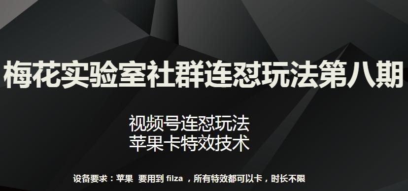 梅花实验室社群连怼玩法第八期，视频号连怼玩法 苹果卡特效技术【揭秘】-资源宝库