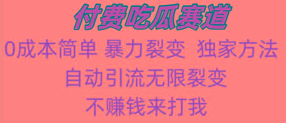 吃瓜付费赛道，暴力无限裂变，0成本，实测日入700+！！！-资源宝库