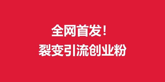 (全网首发)外面收费几千的裂变引流高质量创业粉-资源宝库