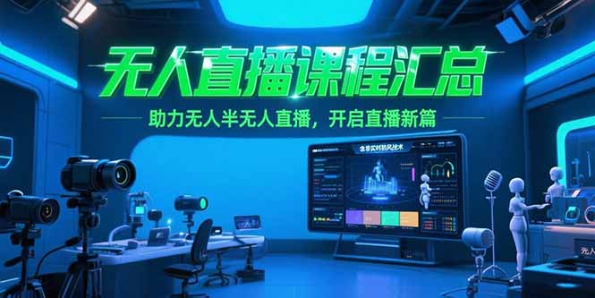 无人直播课程汇总，含非实时防风技术，助力无人半无人直播，开启直播新篇-资源宝库