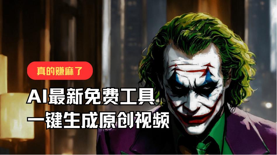 最新免费AI工具,一键生成原创视频,佛系搬运,轻松月入10000+!-资源宝库