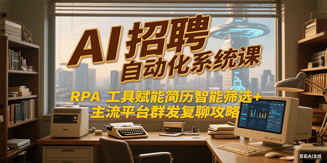 AI招聘自动化系统课，RPA工具赋能简历智能筛选+主流平台群发复聊全攻略-资源宝库