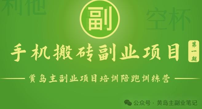 手机搬砖小副业项目训练营1.0，实测1小时收益50+，一部手机轻松日入100+-资源宝库