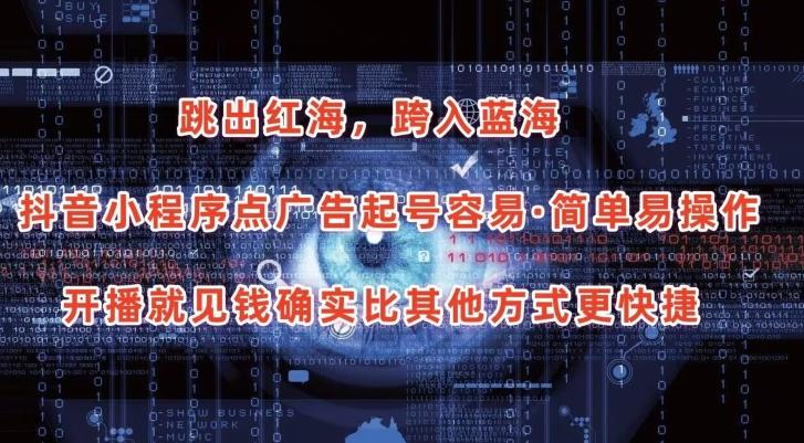 抖音小程序点广告项目，起号容易，简单易操作，开播就见有收益【揭秘】-资源宝库