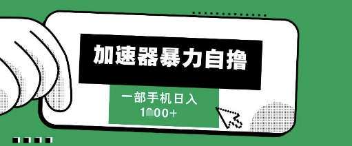 205新风口，加速器暴力自撸，单机日入1k+【揭秘】-资源宝库