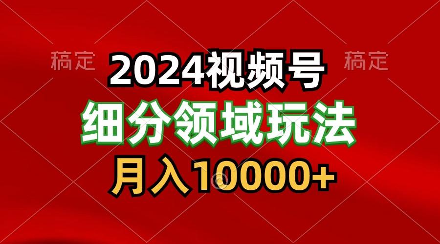 2024视频号分成计划细分领域玩法,每天5分钟,月入1W+-资源宝库