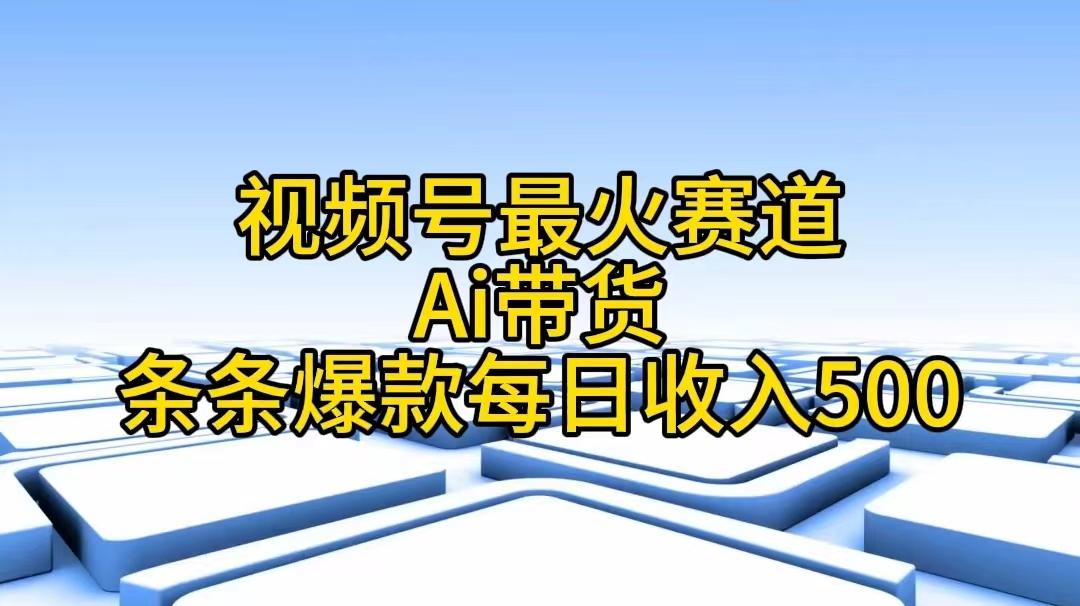 视频号最火赛道——Ai带货条条爆款每日收入500-资源宝库