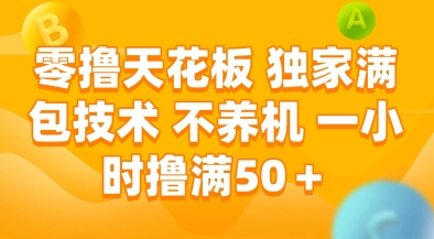 零撸天花板，独家满包技术，不用养机，一小时撸满50+，收益稳定【揭秘】-资源宝库