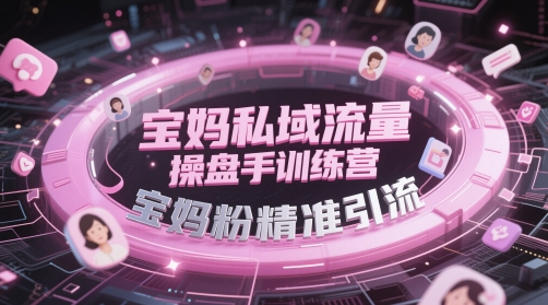 宝妈私域流量操盘手训练营，宝妈粉精准引流-资源宝库