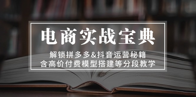 电商实战宝典 解锁拼多多&抖音运营秘籍 含高价付费模型搭建等分段教学-资源宝库