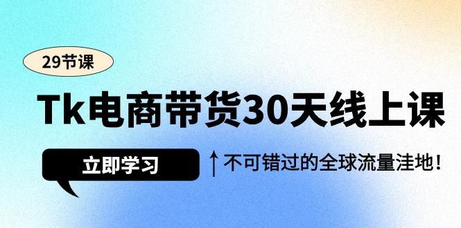 (9463期)Tk电商带货30天线上课，不可错过的全球流量洼地(29节课)-资源宝库
