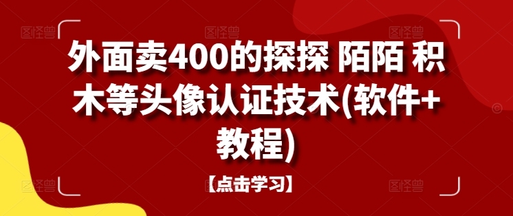 外面卖400的探探 陌陌 积木等头像认证技术(软件+教程)-资源宝库
