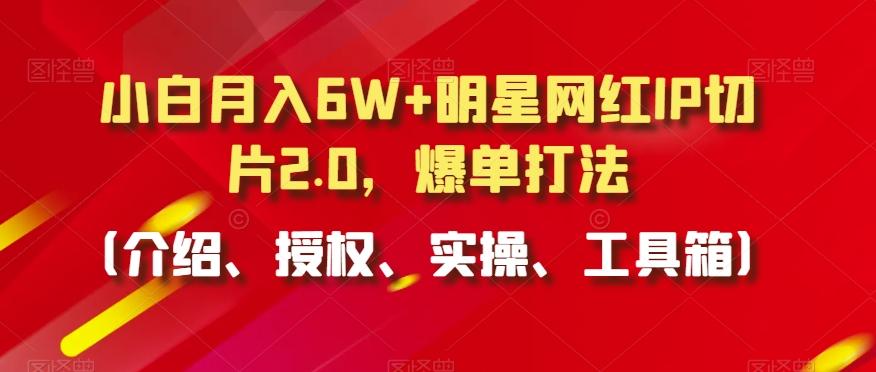 小白月入6W+明星网红IP切片2.0，爆单打法(介绍、授权、实操、工具箱)【揭秘】-资源宝库