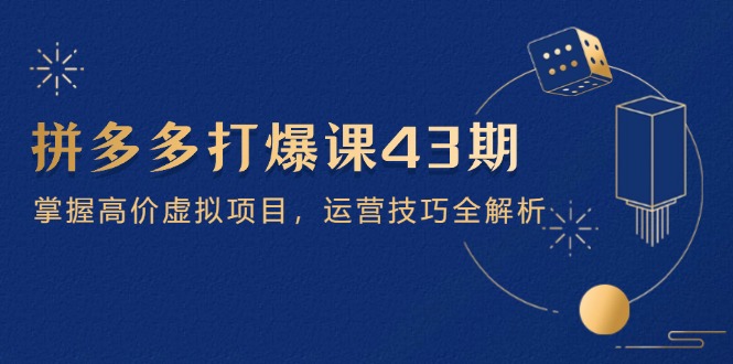 拼多多打爆课第 43 期，掌握高价虚拟项目，运营技巧全解析(15节-资源宝库