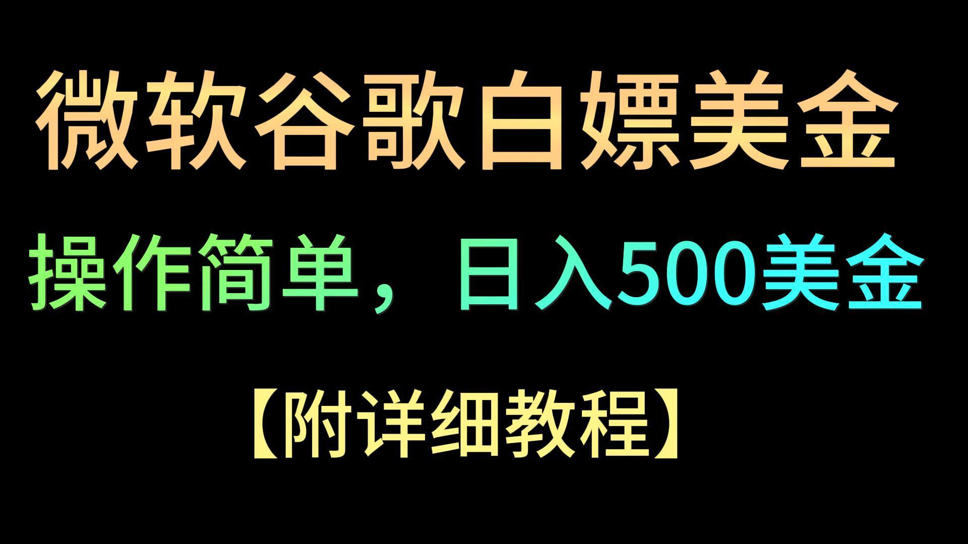 微软谷歌项目3.0，轻松日赚500+美金，操作简单，小白也可轻松入手！-资源宝库