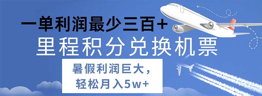 2024暑假利润空间巨大的里程积分兑换机票项目，每一单利润最少500-资源宝库