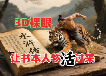 书本人物裸眼3D视频，新的玩法，流量超猛，保姆级教程-资源宝库