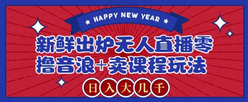 2024最新无人直播零撸音浪+卖课程玩法,日入大几千不是梦【揭秘】-资源宝库