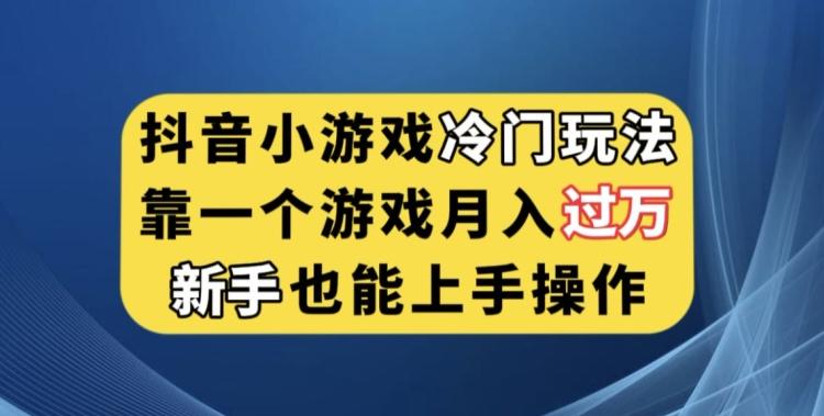 抖音小游戏冷门玩法，靠一个游戏月入过万，新手也能轻松上手【揭秘】-资源宝库