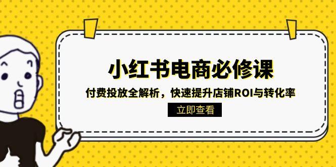 小红书电商必修课：付费投放全解析，快速提升店铺ROI与转化率-资源宝库