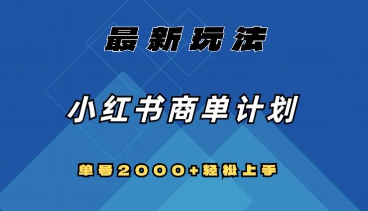 全网首发，小红书商单计划最新玩法，单号2000+可扩大可复制【揭秘】-资源宝库