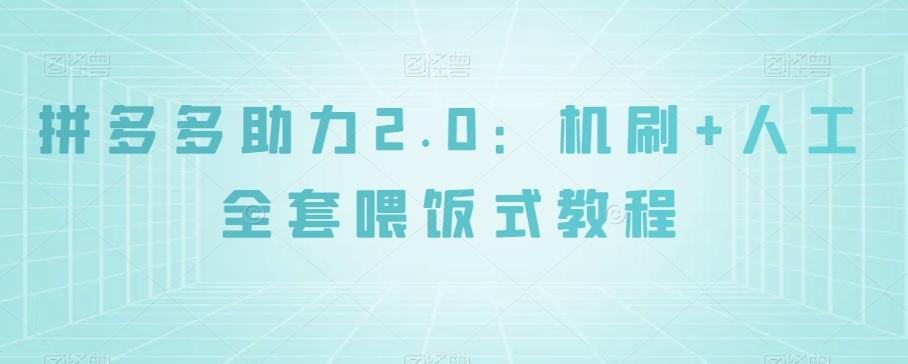 拼多多助力2.0：机刷+人工全套喂饭式教程【揭秘】-资源宝库