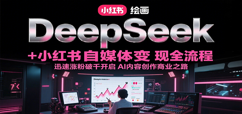 DeepSeek绘画+小红书自媒体变现全流程，迅速涨粉破千开启AI内容创作商业之路-资源宝库