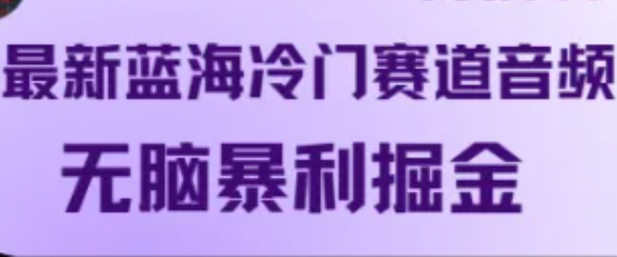 最新蓝海冷门赛道音频，无脑暴利掘金-资源宝库
