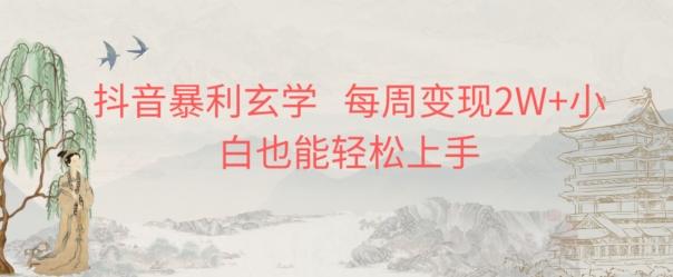 抖音暴利玄学，每周变现2W+小白也能轻松上手-资源宝库