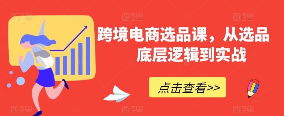 跨境电商选品课，从选品到底层逻辑到实战-资源宝库