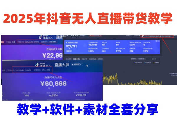 2025年抖音无人直播带货教学，从0到1全程干货快速撸金-资源宝库