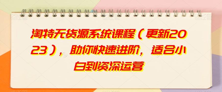 淘特无货源系统课程（更新2023），助你快速进阶，适合小白到资深运营-资源宝库
