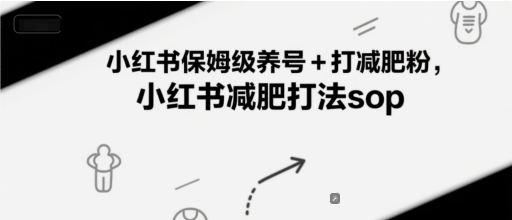 小红书保姆级养号+打减肥粉，小红书减肥打法sop-资源宝库